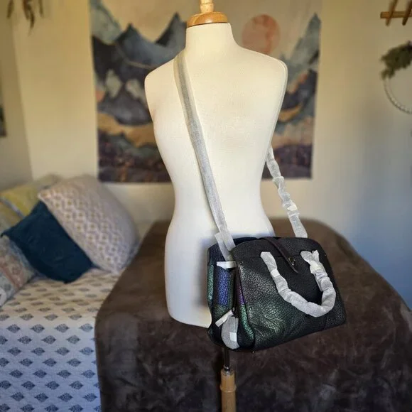 Coach Mercer 24 Iridescent Hologram Leather Satchel Crossbody NWT Auth - Picture 2 of 16